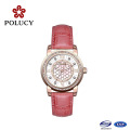 Alliage acier montres luxe femmes montre cuir bande Lady Watch